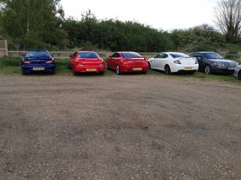 All the Coupes parked near the Pub